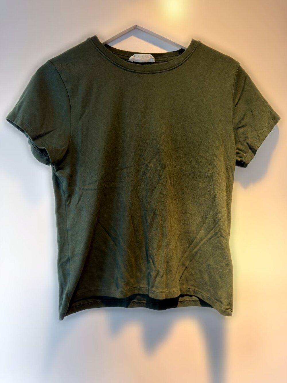 Cotton On 90s Baby Tee Olive Green Crop M